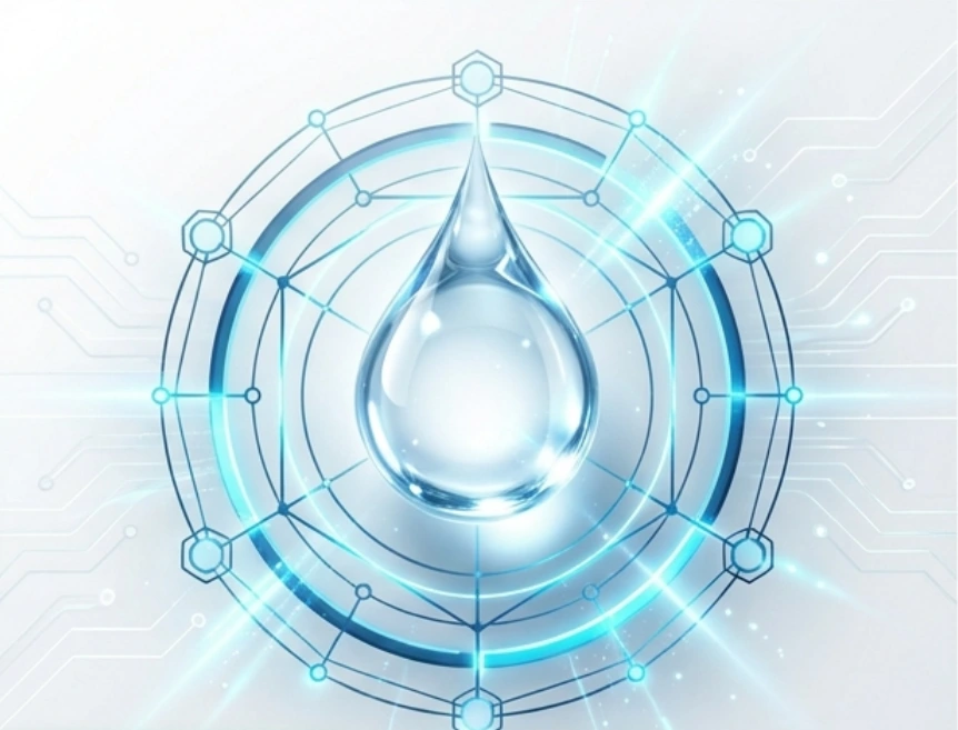 Illustrated water droplet representing mineral formulation